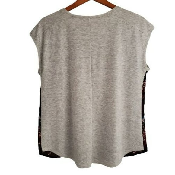 Maurices Women's Floral Multi-Print Sleeveless V-Neck Top Heather Gray/Red Large - Picture 5 of 12